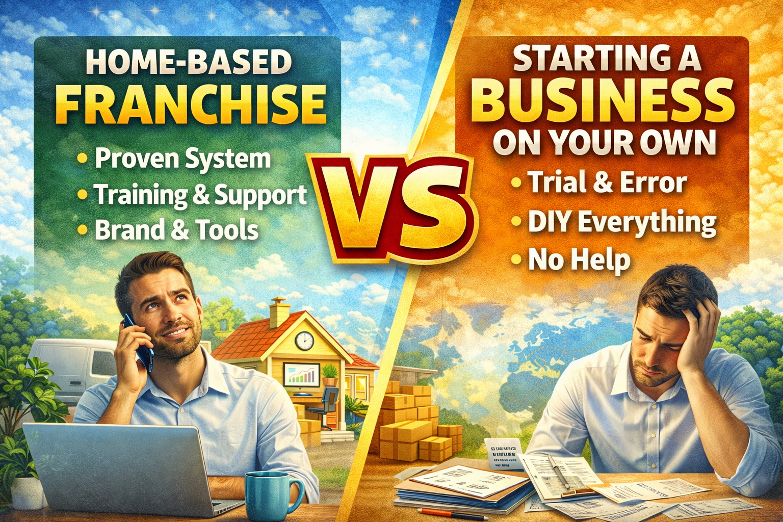 Home based franchises vs starting a business on your own
